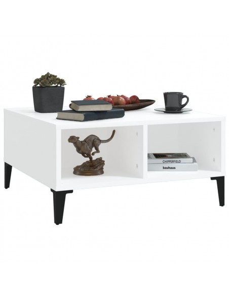 Tavolino da Salotto Bianco 60x60x30 cm in Legno Multistrato