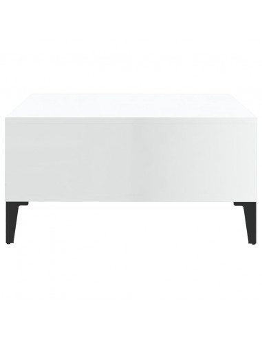 Tavolino da Salotto Bianco Lucido 60x60x30 cm Legno Multistrato