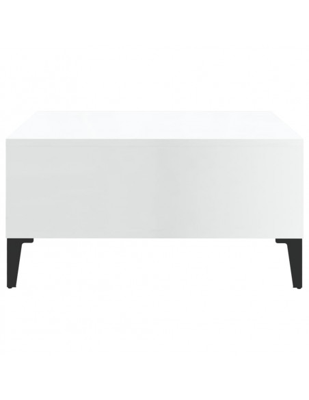 Tavolino da Salotto Bianco Lucido 60x60x30 cm Legno Multistrato
