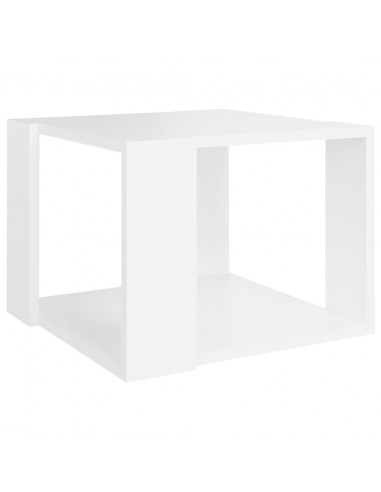 Tavolino da Salotto Bianco 40x40x30 cm in Legno Multistrato