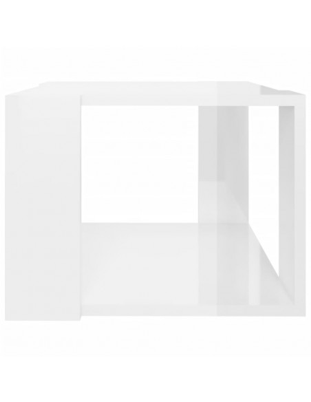 Tavolino da Salotto Bianco Lucido 40x40x30 cm Legno Multistrato