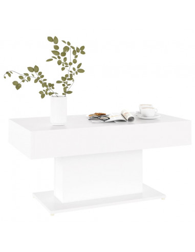 Tavolino da Salotto Bianco 96x50x45 cm in Legno Multistrato