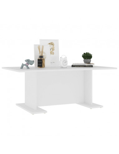 Tavolino da Salotto Bianco 103,5x60x40 cm in Legno Multistrato