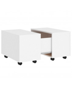 Tavolino da Salotto Bianco 60x60x38 cm in Legno Multistrato 2