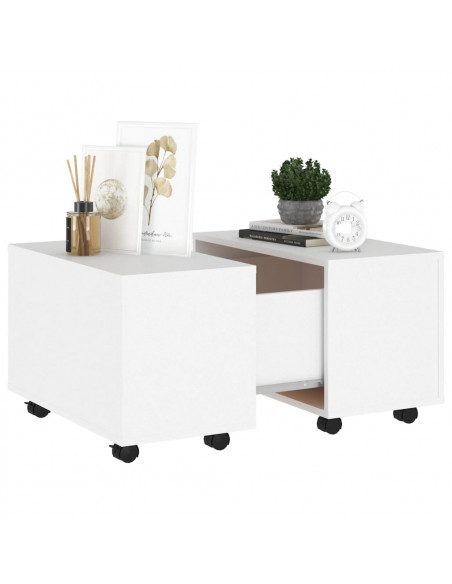 Tavolino da Salotto Bianco 60x60x38 cm in Legno Multistrato