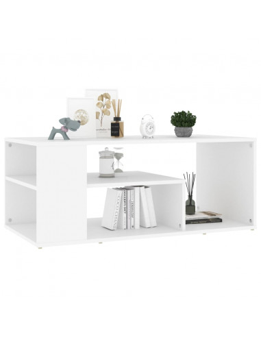 Tavolino da Salotto Bianco 100x50x40 cm in Legno Multistrato