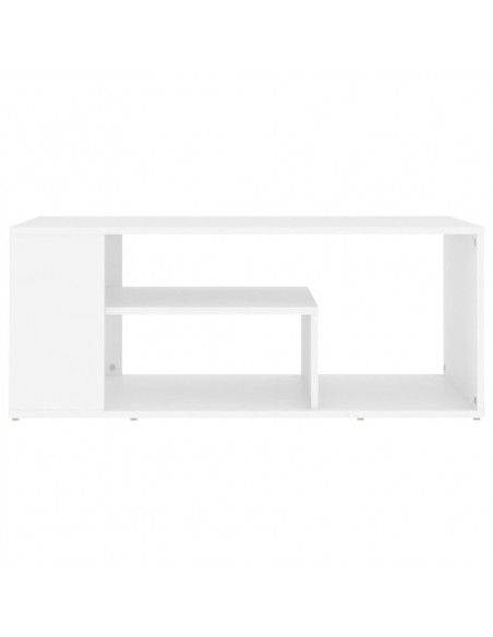 Tavolino da Salotto Bianco 100x50x40 cm in Legno Multistrato