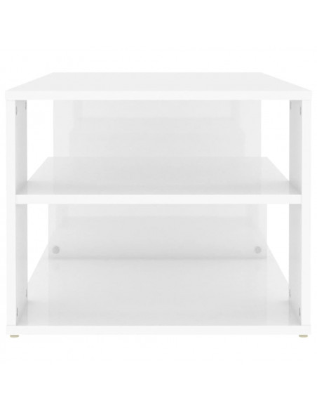 Tavolino da Salotto Bianco Lucido 100x50x40cm Legno Multistrato