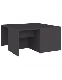 Tavolini da Salotto 4 pz Grigi 33x33x33 cm in Multistrato 2