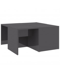 Tavolini Salotto 4pz Grigio Lucido 33x33x33cm Legno Multistrato 2