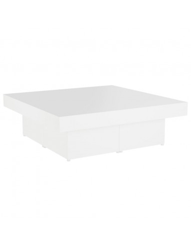 Tavolino da Salotto Bianco 90x90x28 cm in Legno Multistrato
