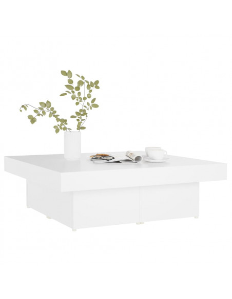 Tavolino da Salotto Bianco 90x90x28 cm in Legno Multistrato