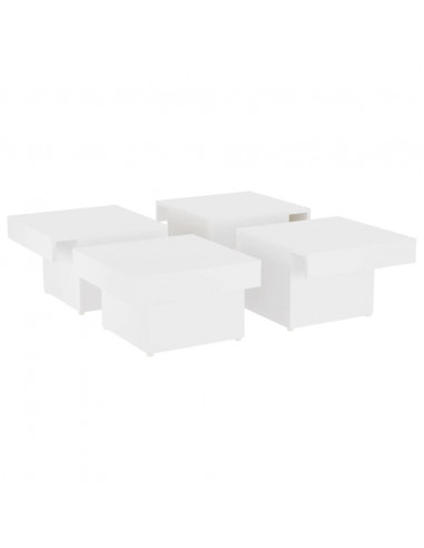 Tavolino da Salotto Bianco 90x90x28 cm in Legno Multistrato