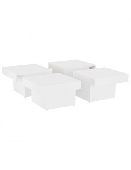 Tavolino da Salotto Bianco 90x90x28 cm in Legno Multistrato