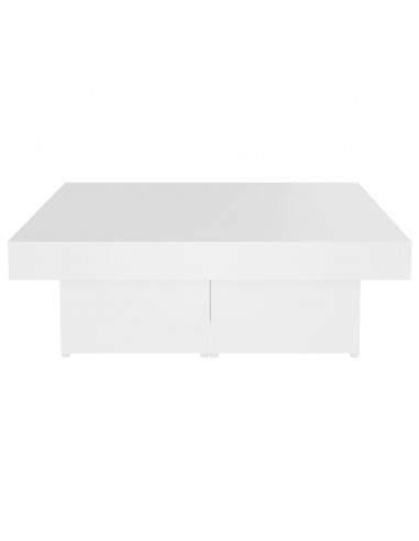 Tavolino da Salotto Bianco 90x90x28 cm in Legno Multistrato