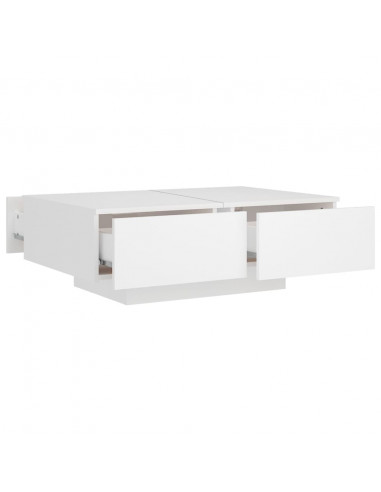 Tavolino da Salotto Bianco 90x60x31 cm in Legno Multistrato