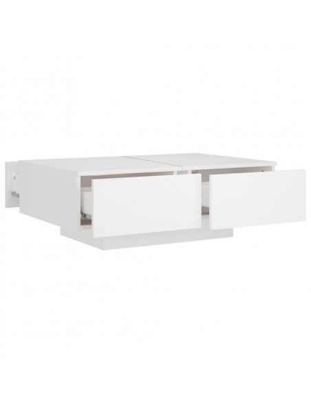 Tavolino da Salotto Bianco 90x60x31 cm in Legno Multistrato