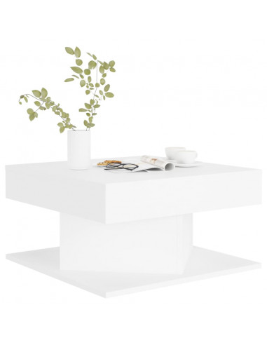 Tavolino da Salotto Bianco 57x57x30 cm in Legno Multistrato