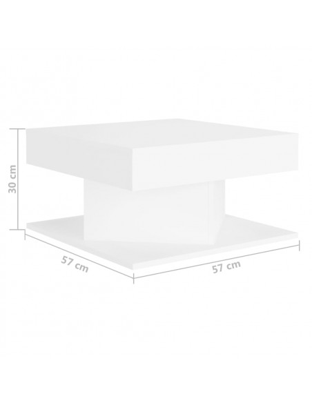 Tavolino da Salotto Bianco 57x57x30 cm in Legno Multistrato