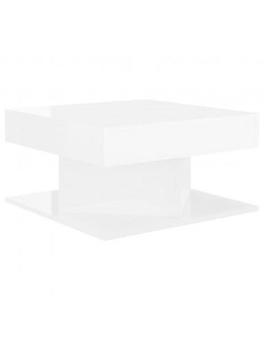 Tavolino da Salotto Bianco Lucido 57x57x30 cm Legno Multistrato