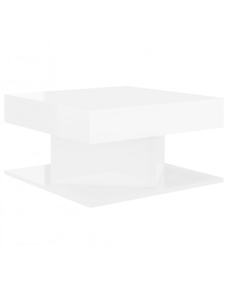 Tavolino da Salotto Bianco Lucido 57x57x30 cm Legno Multistrato