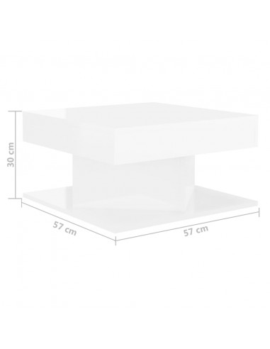 Tavolino da Salotto Bianco Lucido 57x57x30 cm Legno Multistrato