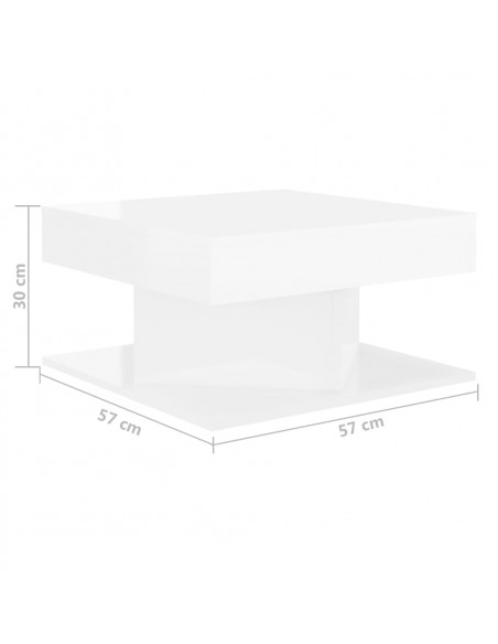 Tavolino da Salotto Bianco Lucido 57x57x30 cm Legno Multistrato