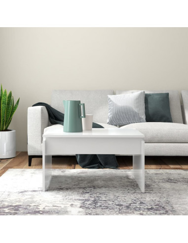 Tavolino da Salotto Bianco 68x50x38 cm Legno Multistrato