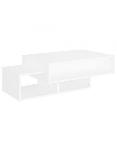 Tavolino da Salotto Bianco 102x55x42 cm Legno Legno Multistrato