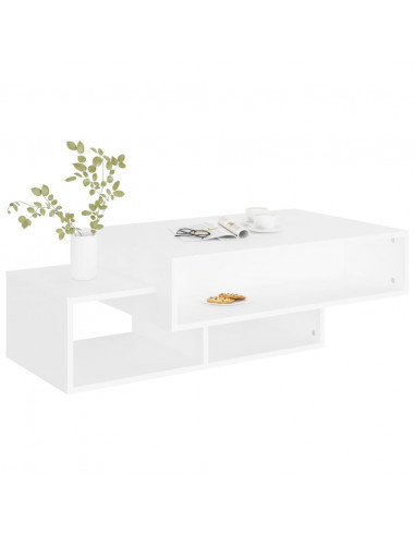 Tavolino da Salotto Bianco 102x55x42 cm Legno Legno Multistrato