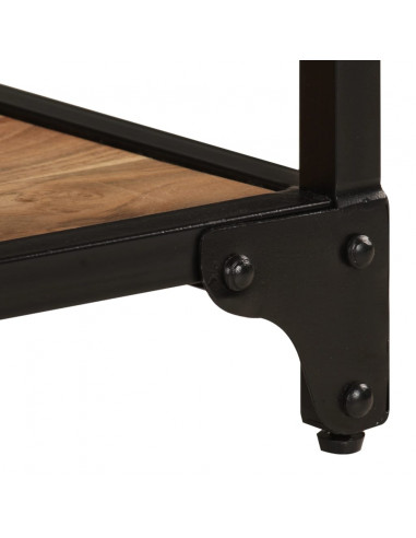 Tavolino da Salotto 90x45x35 cm in Legno Massello di Acacia