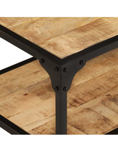 Tavolino da Salotto 90x45x35 cm in Legno di Mango Grezzo