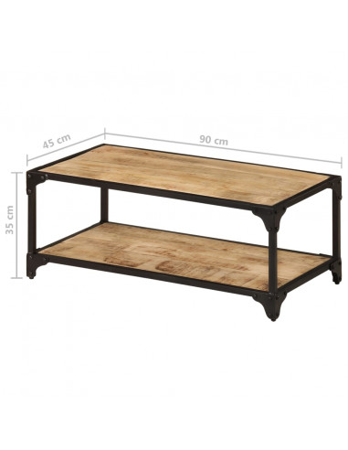 Tavolino da Salotto 90x45x35 cm in Legno di Mango Grezzo