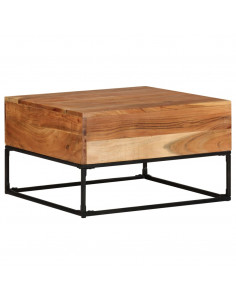 Tavolino da Salotto 68x68x41 cm in Legno Massello di Acacia 2
