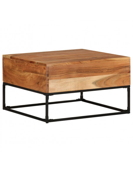 Tavolino da Salotto 68x68x41 cm in Legno Massello di Acacia