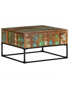 Tavolino da Salotto 68x68x41 cm in Legno Massello di Recupero 2