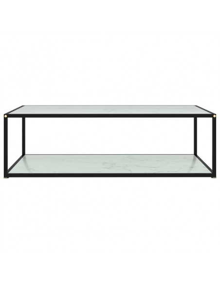 Tavolino da Salotto Bianco 120x60x35 cm in Vetro Temperato