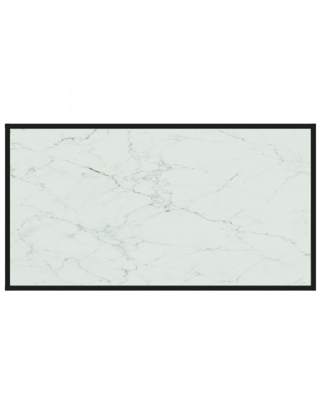 Tavolino da Salotto Bianco 120x60x35 cm in Vetro Temperato