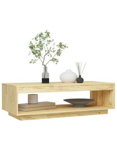 Tavolino da Salotto 110x50x33,5 cm in Legno Massello di Pino