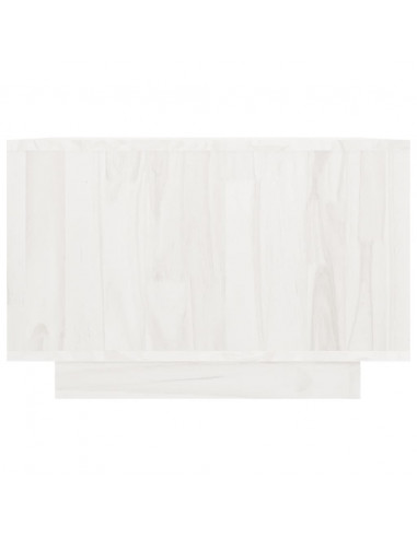 Tavolino da Salotto Bianco 50x50x33,5 cm Legno Massello di Pino