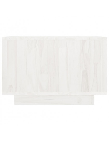 Tavolino da Salotto Bianco 50x50x33,5 cm Legno Massello di Pino