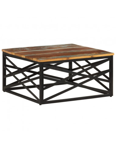 Tavolino da Salotto 68x68x35 cm in Legno Massello di Recupero