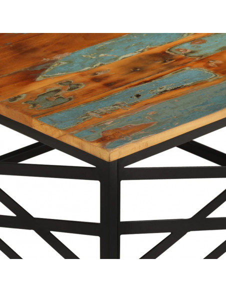 Tavolino da Salotto 68x68x35 cm in Legno Massello di Recupero