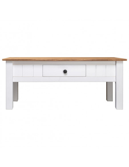Tavolino da Caffè Bianco 100x60x45cm Pino Massello Panama Range