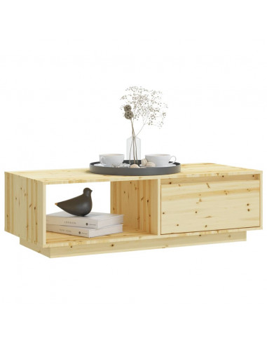 Tavolino da Salotto 110x50x33,5 cm in Legno Massello di Abete