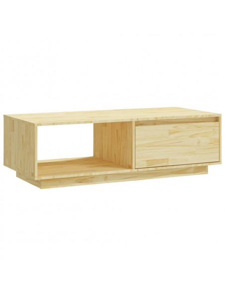 Tavolino da Salotto 110x50x33,5 cm in Legno Massello di Pino