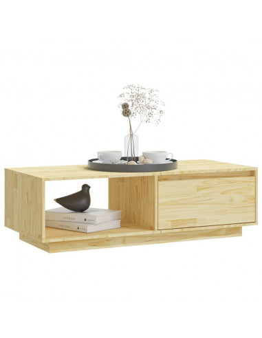 Tavolino da Salotto 110x50x33,5 cm in Legno Massello di Pino