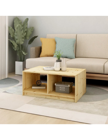 Tavolino da Salotto 75x50x33,5 cm Legno Massello di Abete