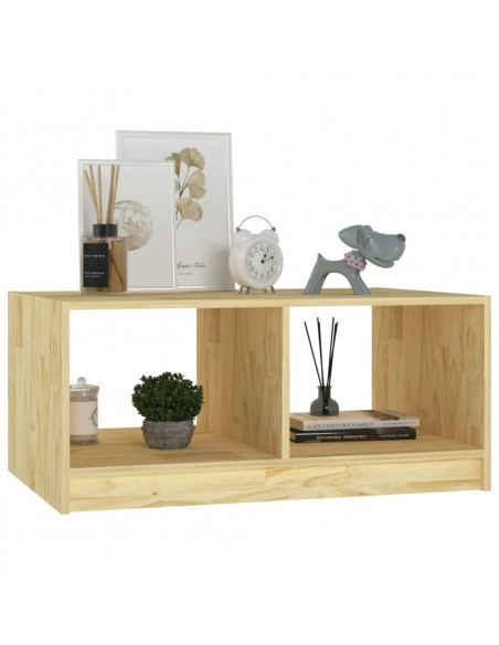 Tavolino da Salotto 75x50x33,5 cm Legno Massello di Pino