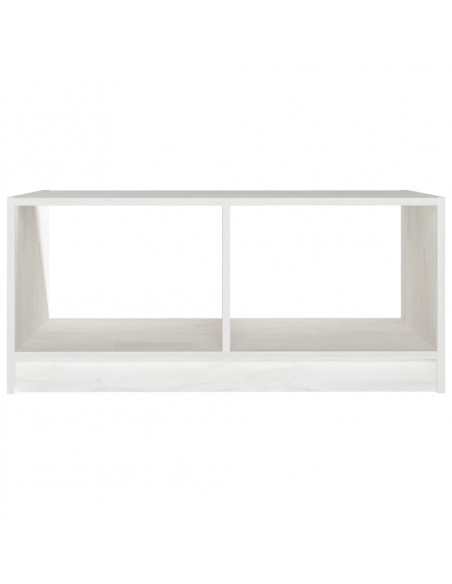 Tavolino da Salotto Bianco 75x50x33,5 cm Legno Massello di Pino